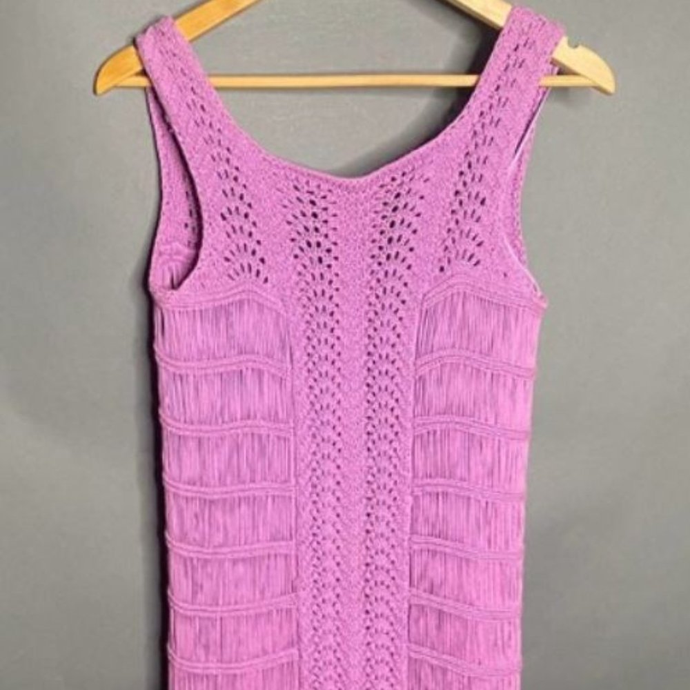 Tibi Lavender Crochet Mini Dress XS